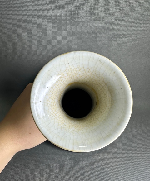 古玩陶瓷三陽(yáng)開(kāi)泰品種撇口瓶真品鑒賞圖