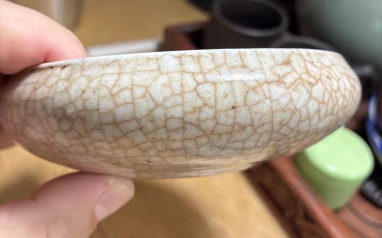 古玩陶瓷哥釉水洗真品鑒賞圖