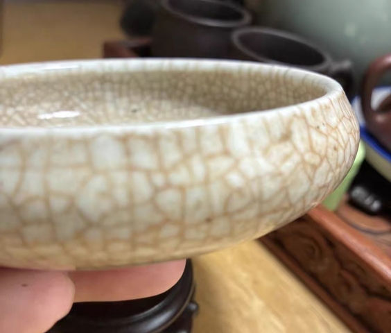 古玩陶瓷哥釉水洗真品鑒賞圖