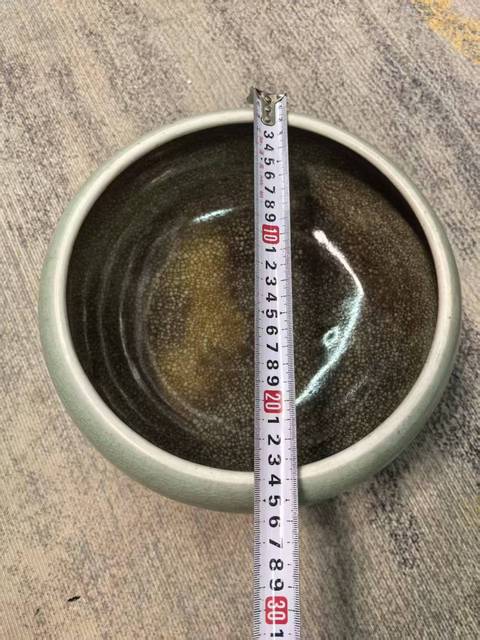 古玩陶瓷郎綠釉三足爐真品鑒賞圖