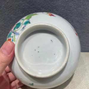 古玩陶瓷粉彩雉雞牡丹墩式碗真品鑒賞圖