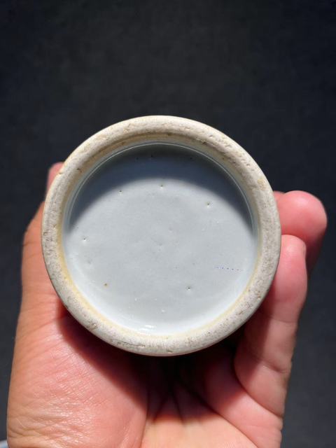古玩陶瓷清晚期 郎窯綠釉筆筒真品鑒賞圖