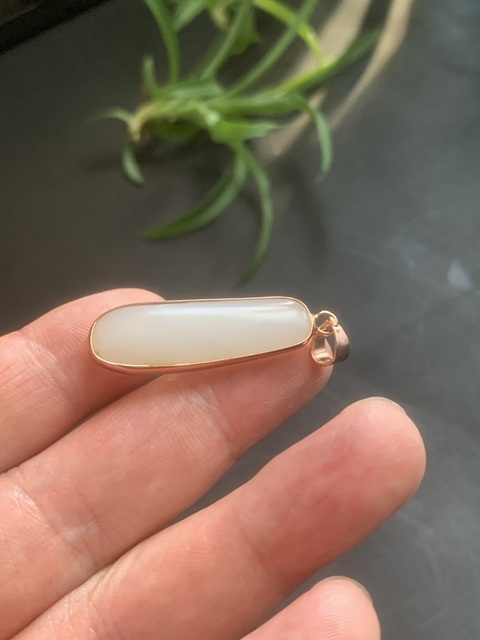 古玩玉器幾十年和田玉鑲吊墜拍賣，當前價格3500元