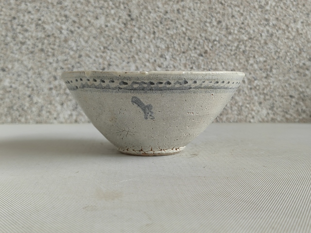 古玩陶瓷明正德海水法螺紋青花碗拍賣，當前價格398元
