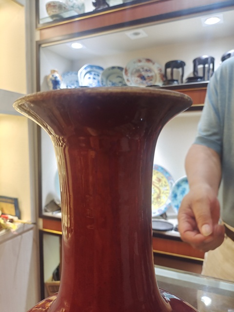 古玩陶瓷鈞紅釉賞瓶真品鑒賞圖