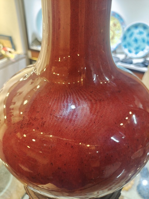 古玩陶瓷鈞紅釉賞瓶真品鑒賞圖