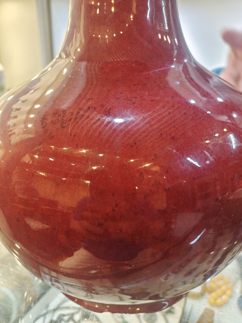 古玩陶瓷鈞紅釉賞瓶真品鑒賞圖