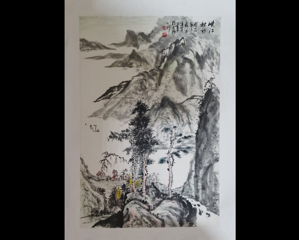 古玩字畫峽江秋初真品鑒賞圖