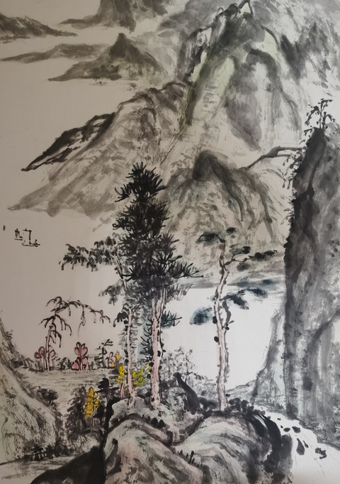 古玩字畫峽江秋初真品鑒賞圖
