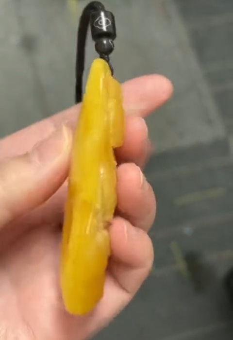 古玩玉器天然蜜蠟牌真品鑒賞圖
