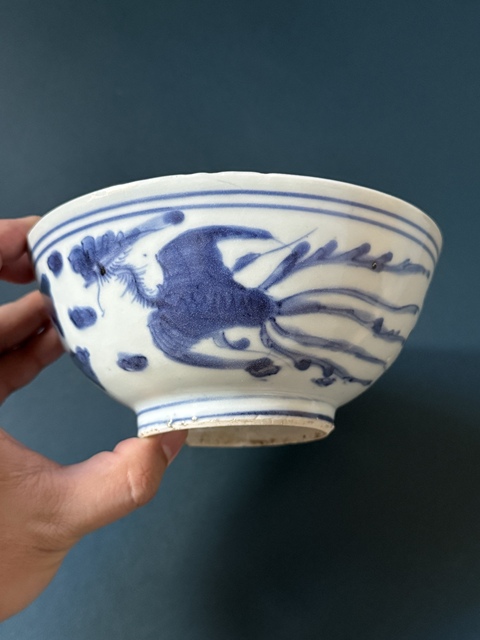 古玩陶瓷明·嘉萬(wàn)鯉魚跳龍門龍鳳青花碗拍賣，當(dāng)前價(jià)格1600元