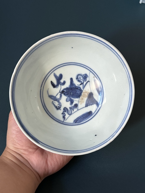 古玩陶瓷明·嘉萬(wàn)鯉魚跳龍門龍鳳青花碗拍賣，當(dāng)前價(jià)格1600元