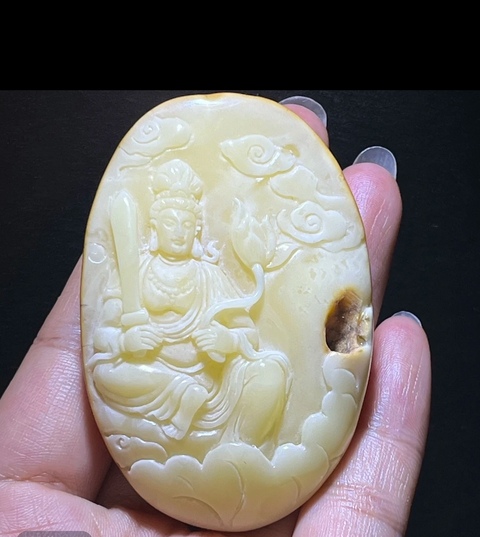 古玩玉器天然蜜蠟掛件真品鑒賞圖