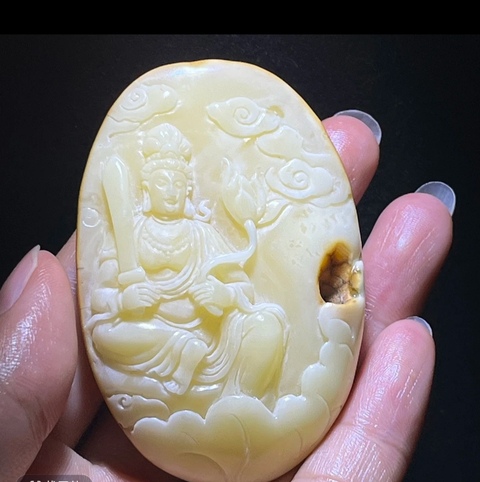 古玩玉器天然蜜蠟掛件真品鑒賞圖