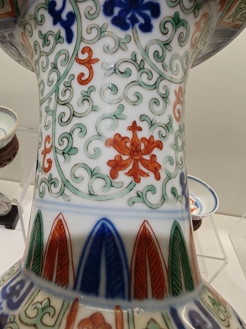 古玩陶瓷清光緒 五彩龍紋花觚真品鑒賞圖