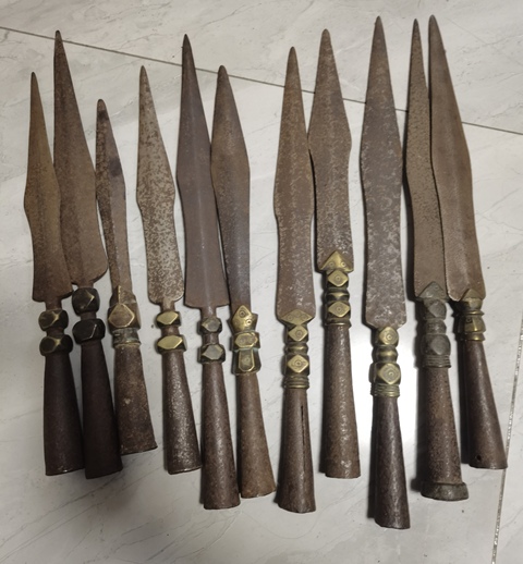 古玩雜項(xiàng)銅箍槍頭兵器真品鑒賞圖