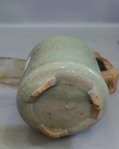 古玩陶瓷冬青釉香爐真品鑒賞圖