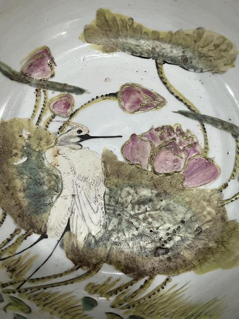 古玩陶瓷粉彩一路連科紋折沿盆真品鑒賞圖