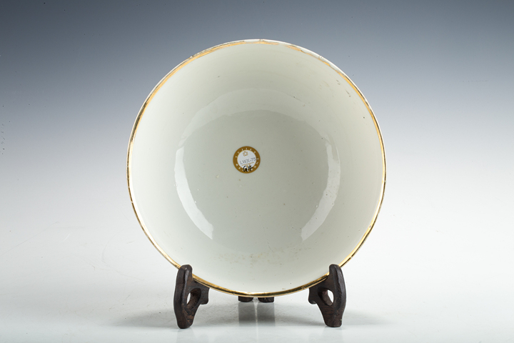 古玩陶瓷民國·訂燒款墨彩山水人物紋大碗真品鑒賞圖