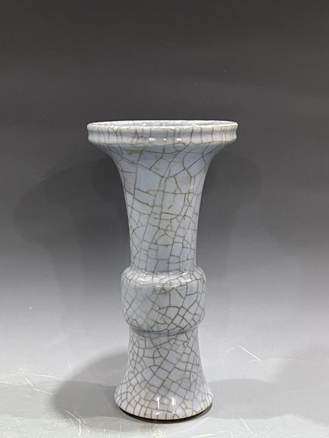 古玩陶瓷藍哥釉花觚真品鑒賞圖