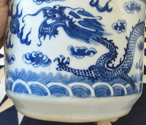 古玩陶瓷青花龍紋爐真品鑒賞圖