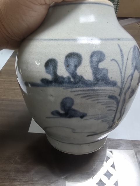 古玩陶瓷青花山水人物紋蓋罐真品鑒賞圖