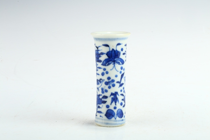 古玩陶瓷光緒·青花花鳥紋花觚真品鑒賞圖