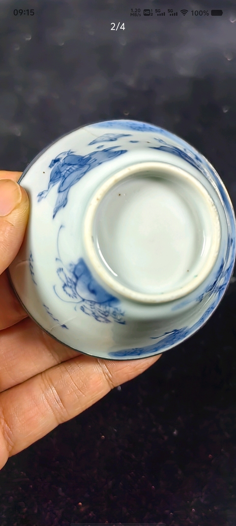 古玩陶瓷青花人物故事紋杯真品鑒賞圖