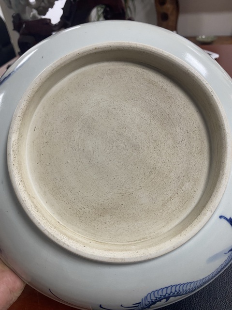 古玩陶瓷雍乾過(guò)墻龍紋盤真品鑒賞圖