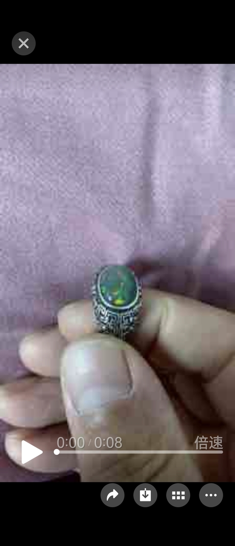 古玩玉器歐泊戒指真品鑒賞圖