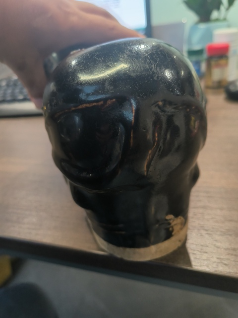 古玩陶瓷磁州窯黑釉貓兒枕真品鑒賞圖