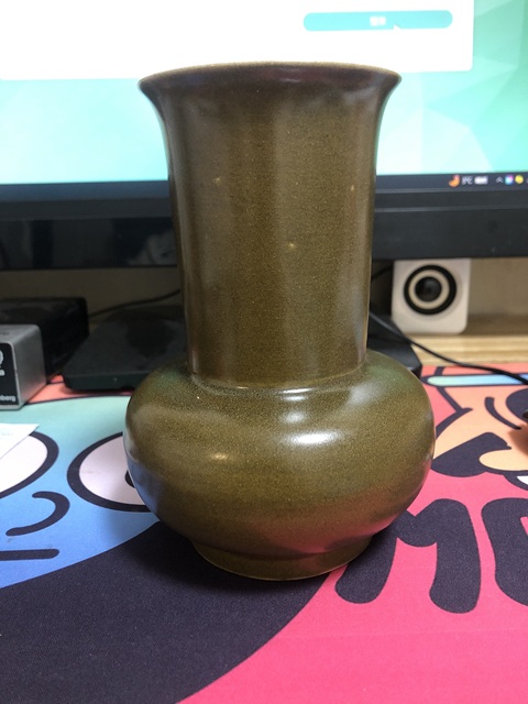 古玩陶瓷茶葉末釉撇口瓶真品鑒賞圖