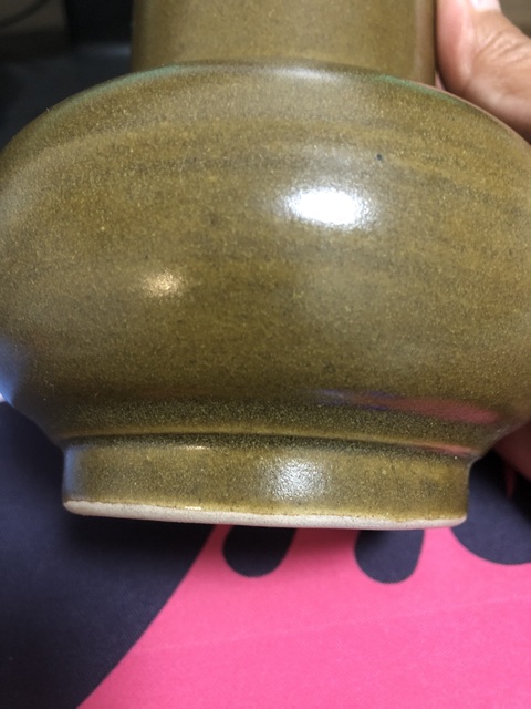 古玩陶瓷茶葉末釉撇口瓶真品鑒賞圖