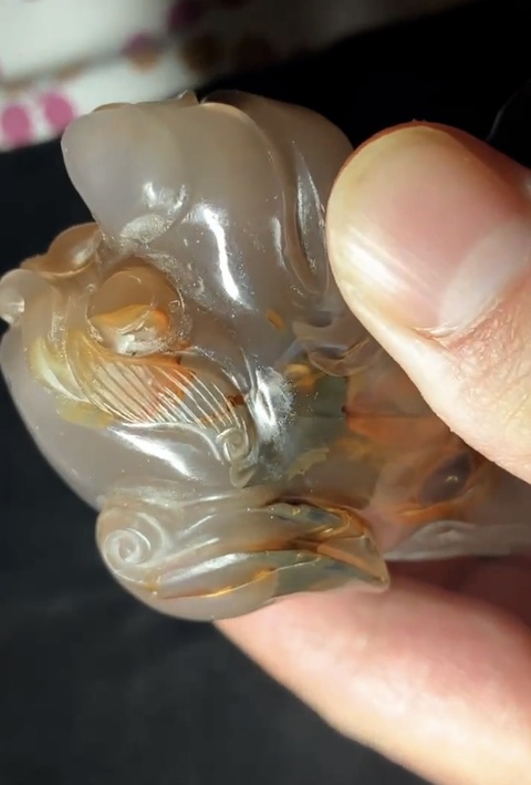 古玩玉器仿古瑪瑙瑞獸真品鑒賞圖