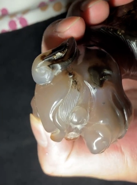 古玩玉器仿古瑪瑙瑞獸真品鑒賞圖