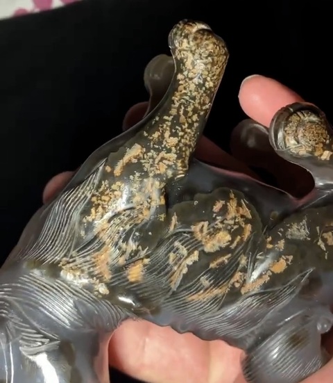 古玩玉器仿古瑪瑙瑞獸真品鑒賞圖