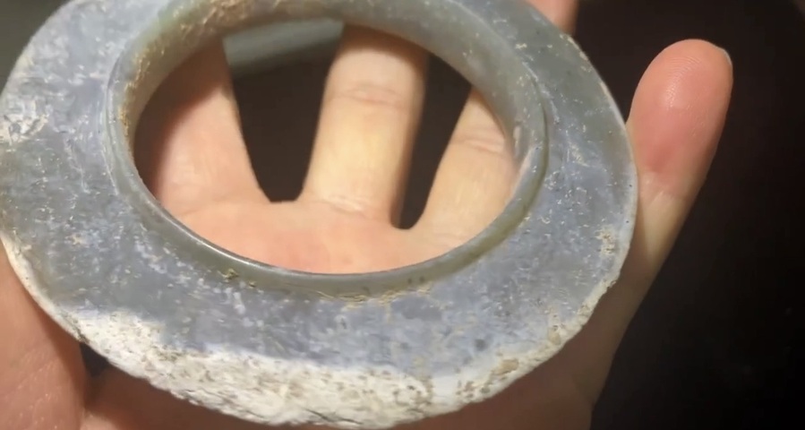 古玩玉器有領璧真品鑒賞圖