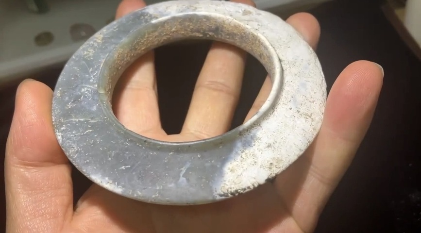 古玩玉器有領璧真品鑒賞圖
