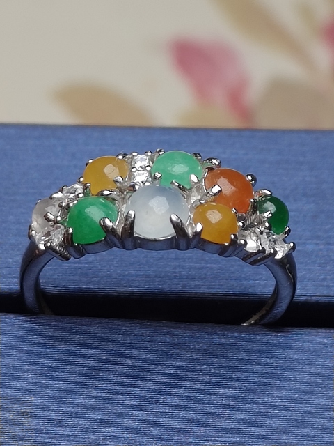 古玩玉器天然翡翠戒指真品鑒賞圖