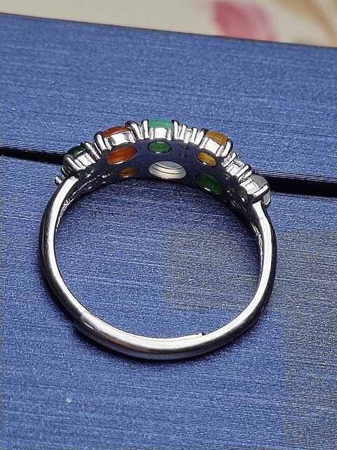 古玩玉器天然翡翠戒指真品鑒賞圖