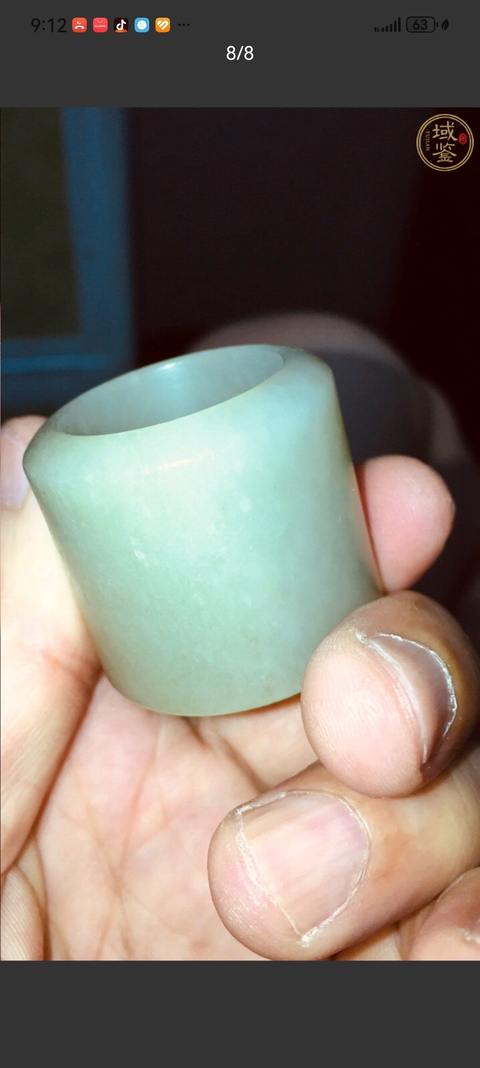 古玩玉器和田玉雕“素紋扳指”真品鑒賞圖