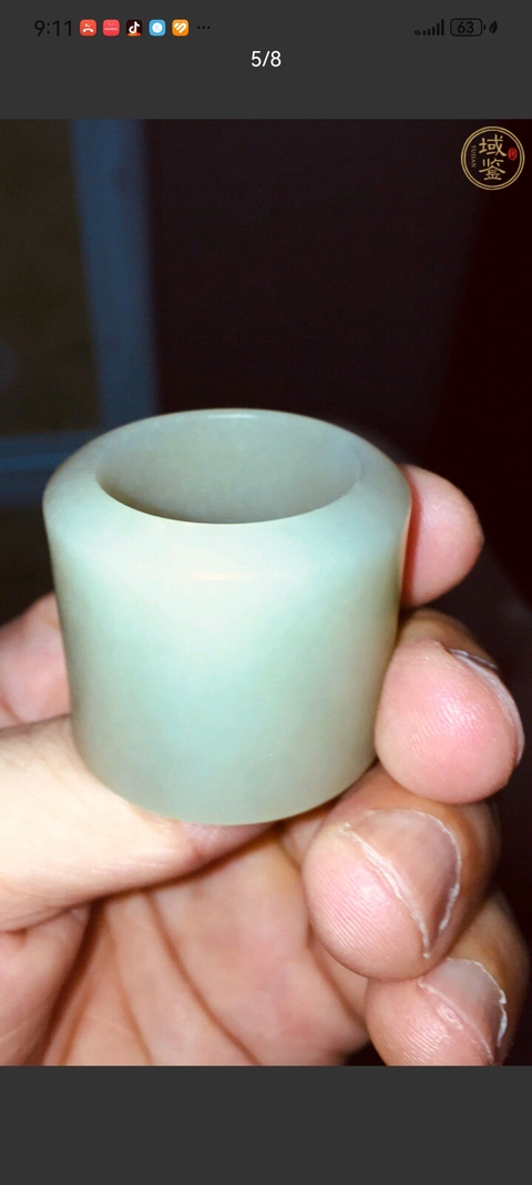 古玩玉器和田玉雕“素紋扳指”真品鑒賞圖