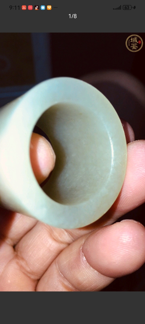 古玩玉器和田玉雕“素紋扳指”真品鑒賞圖