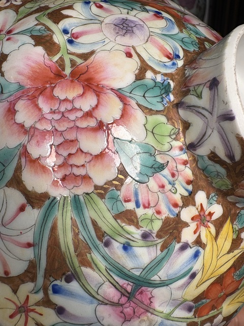 古玩陶瓷粉彩百花不落地紋蓋碗真品鑒賞圖