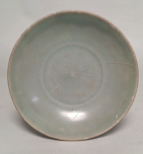 古玩陶瓷元末明初龍泉窯蓮瓣紋盤真品鑒賞圖