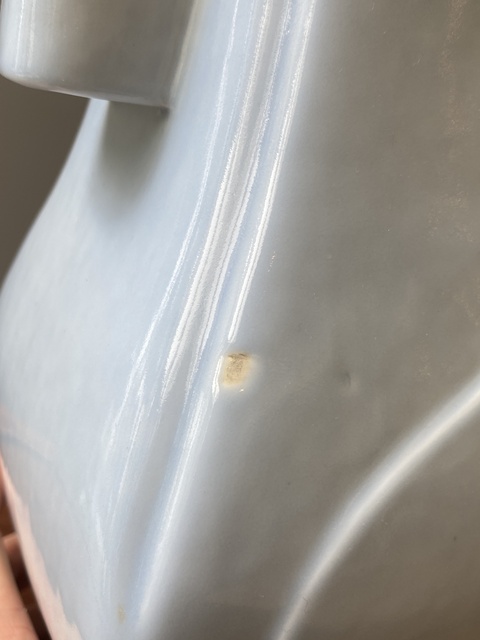 古玩陶瓷天藍釉貫耳瓶真品鑒賞圖