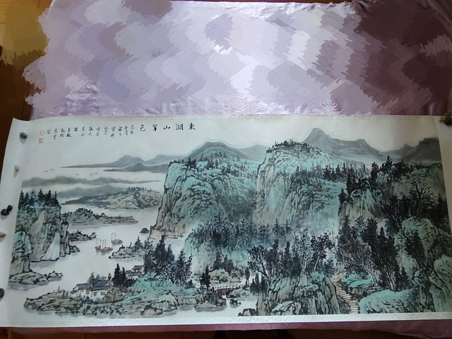 古玩字畫東湖山翠色真品鑒賞圖
