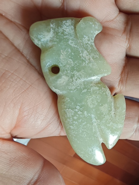 古玩玉器玉螳螂題材掛件真品鑒賞圖