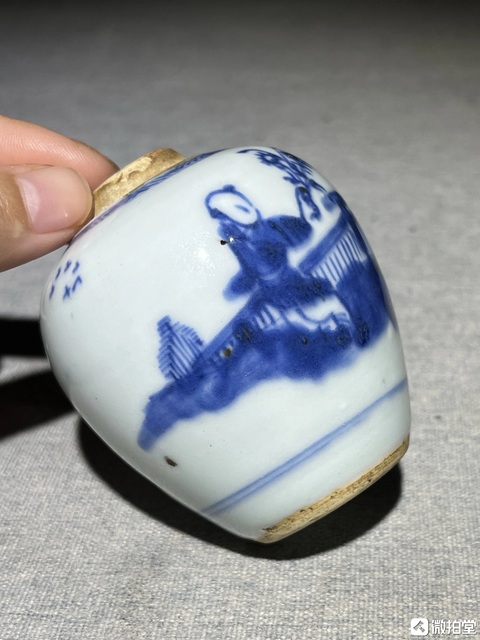 古玩陶瓷人物紋青花罐真品鑒賞圖