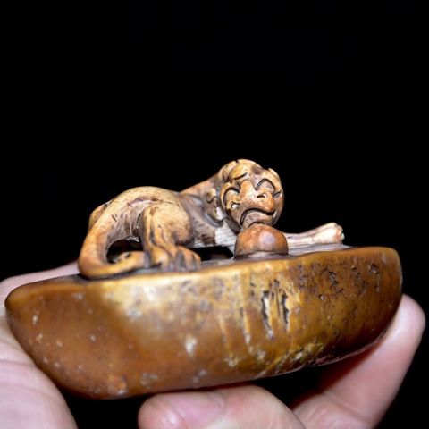 古玩玉器壽山石雕“螭虎印”真品鑒賞圖